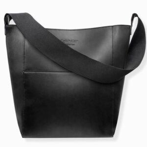 Calvin Klein Fragrance Black Vegan Leather Tote Bag